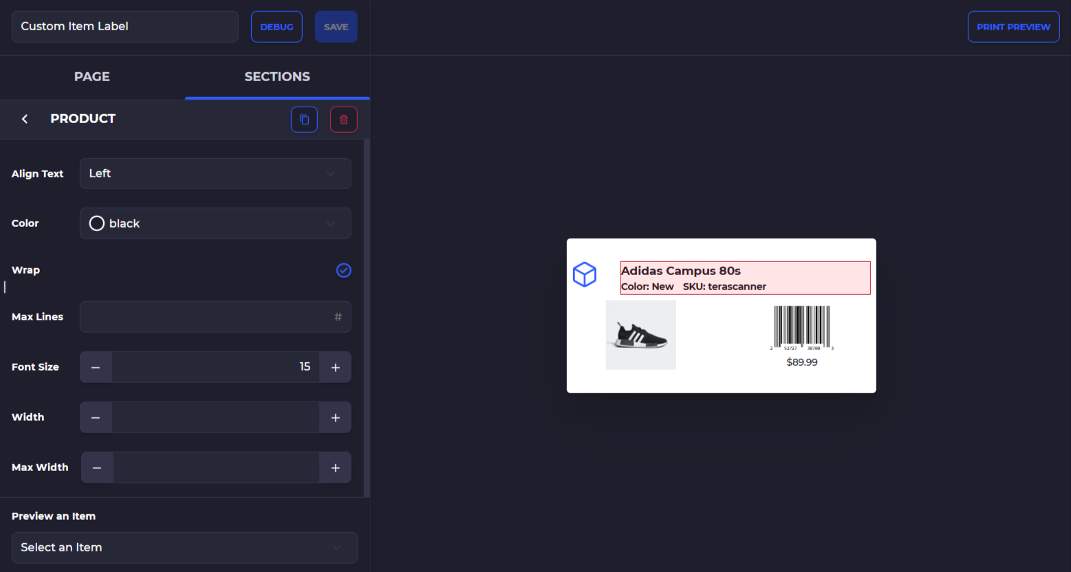 label template